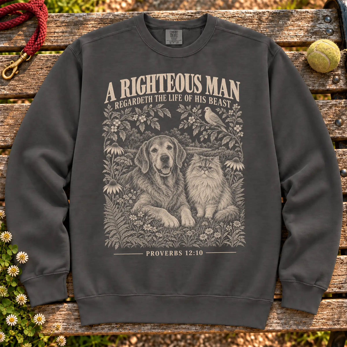 Pepper A Righteous Man scripture Comfort Colors sweatshirt