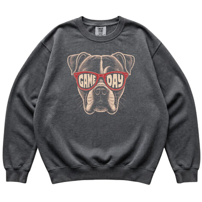 Pepper American Bulldog Game Day Sunglasses sweatshirt, laid flat