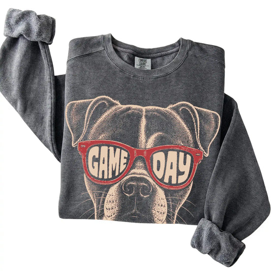 Pepper American Bulldog Game Day Sunglasses sweatshirt, folded