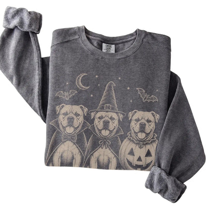 Pepper American Bulldog Halloween Costume Comfort Colors sweatshirt, folded view