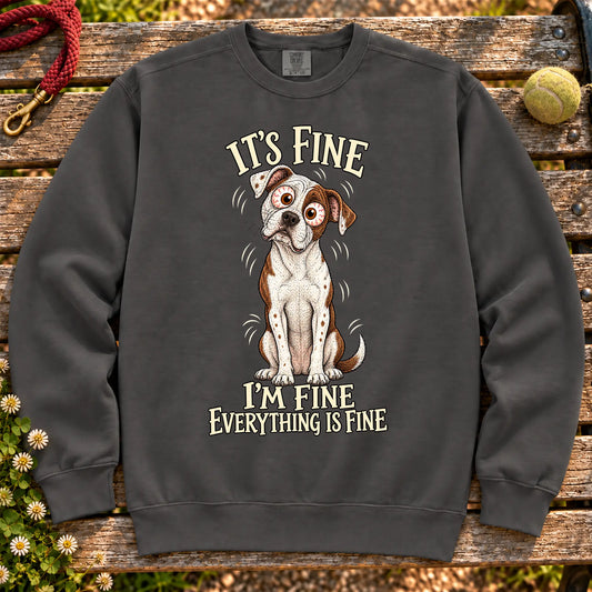 American Bulldog Everything Is Fine Comfort Colors sweatshirt in Pepper