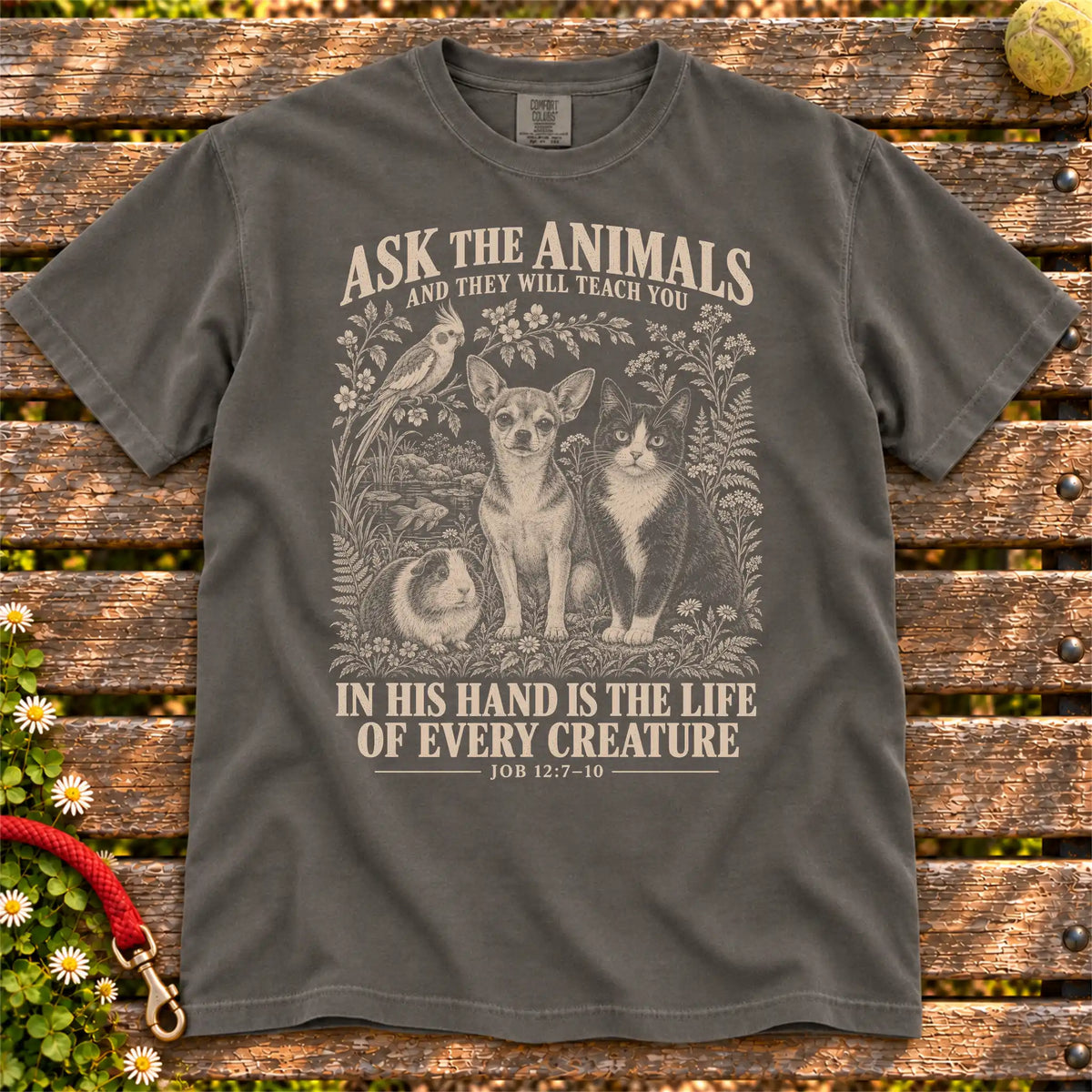 Pepper Ask the Animals scripture Comfort Colors T-shirt