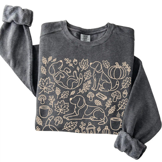 Pepper Beagle Fall Leaves folded detail view