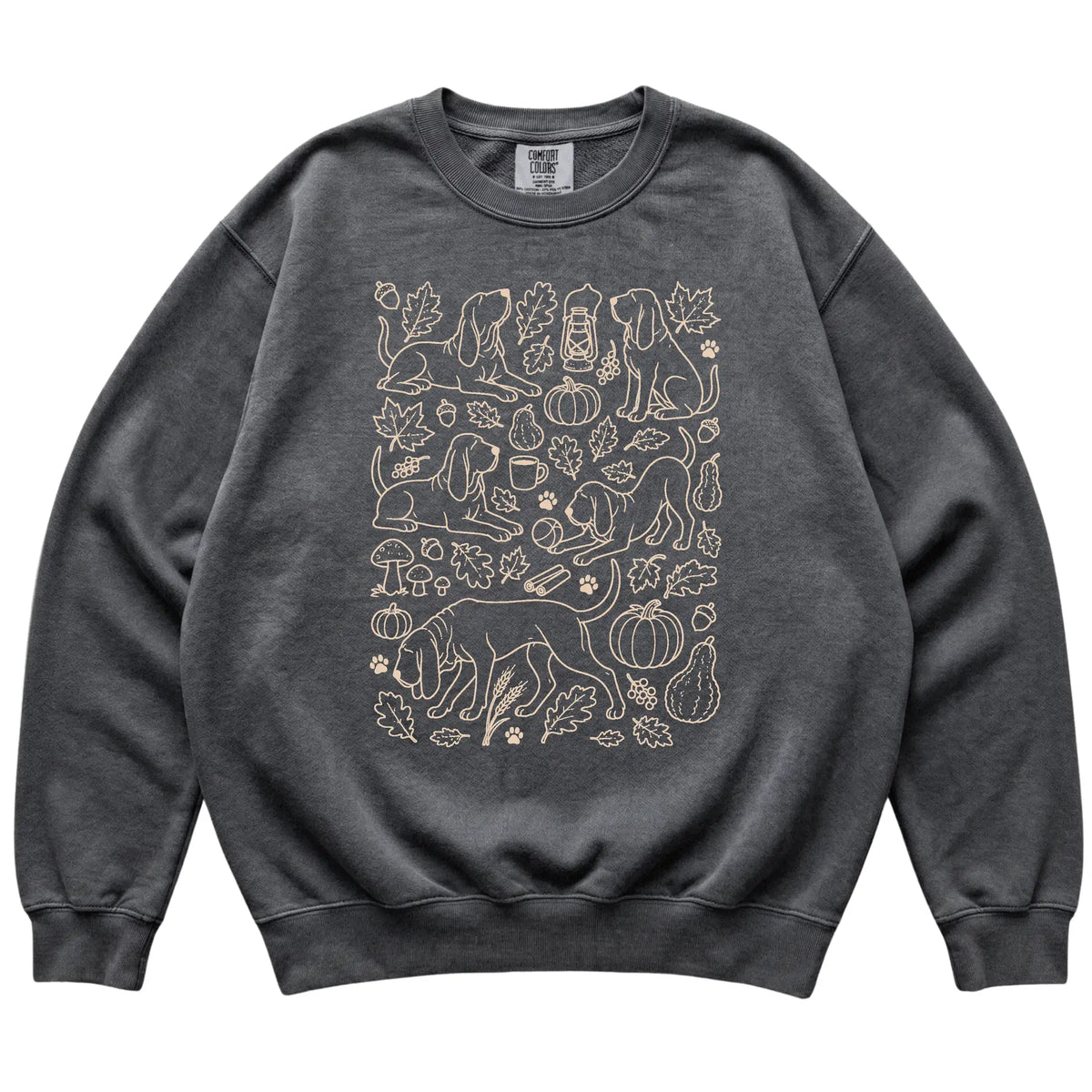 Pepper Bloodhound Fall Leaves shirt laid flat