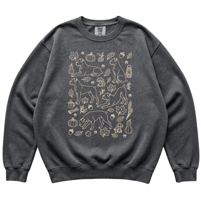 Pepper Boxer Fall Leaves shirt laid flat