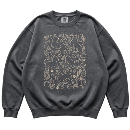 Pepper Chihuahua Fall Leaves shirt laid flat