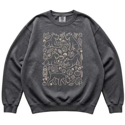 Pepper Standard Schnauzer Fall Leaves shirt laid flat