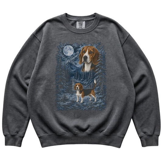 Beagle Forest Moon Sweatshirt in Pepper