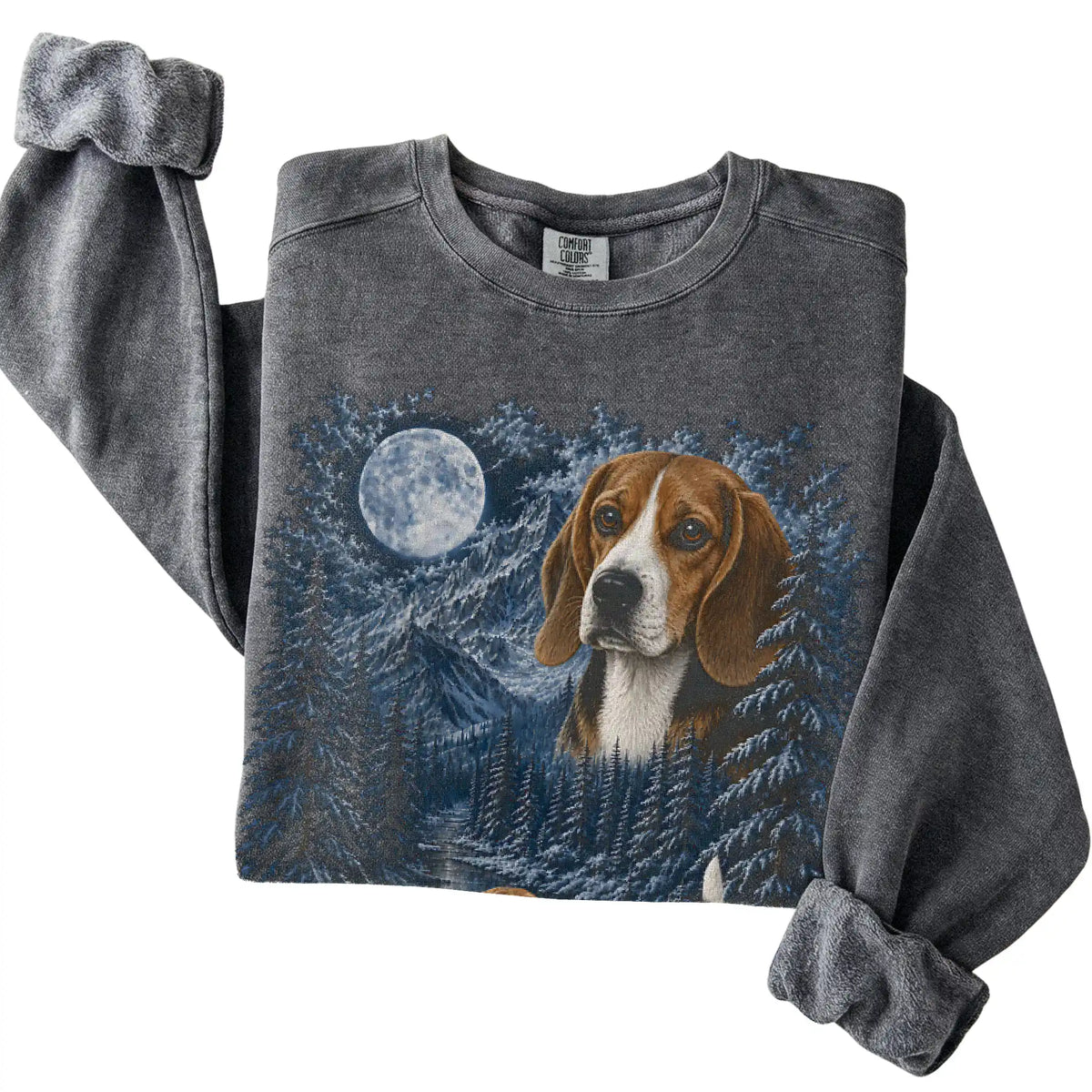 Beagle Forest Moon Sweatshirt in Pepper