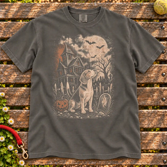 Haunted House Beagle T-Shirt in Pepper