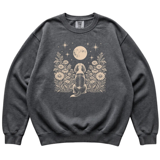 Beagle Wildflower Moon sweatshirt in Pepper, flat lay view