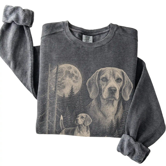 Pepper Beagle Moonlit Forest Comfort Colors sweatshirt, folded view
