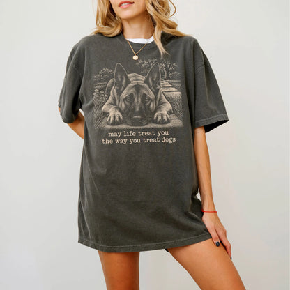 Belgian Malinois Karma Comfort Colors T-shirt in Pepper — Studio Lifestyle
