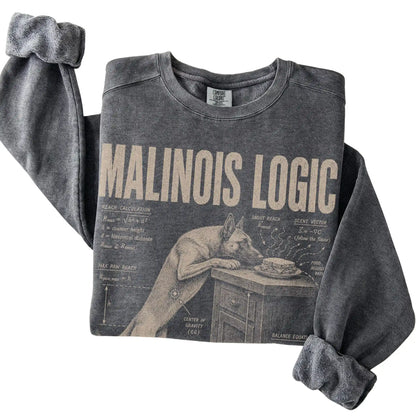 Pepper Belgian Malinois Logic sweatshirt folded detail