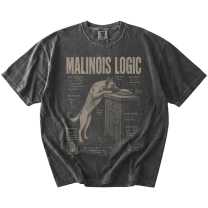 Pepper Belgian Malinois Logic T-Shirt laid flat