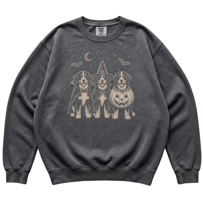 Pepper Bernese Mountain Dog Halloween Costume Comfort Colors sweatshirt, flat view