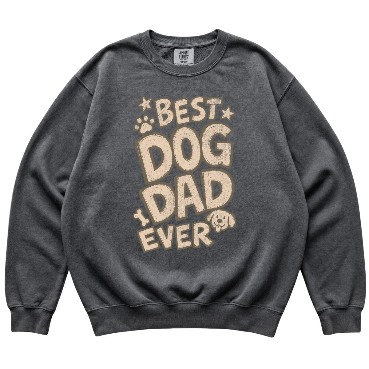 Pepper Best Dog Dad Ever laid flat