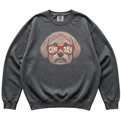 Pepper Bichon Frise Game Day Sunglasses sweatshirt, laid flat