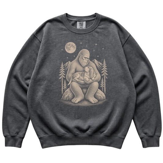 Bigfoot and Basset Hound Sweatshirt in Pepper