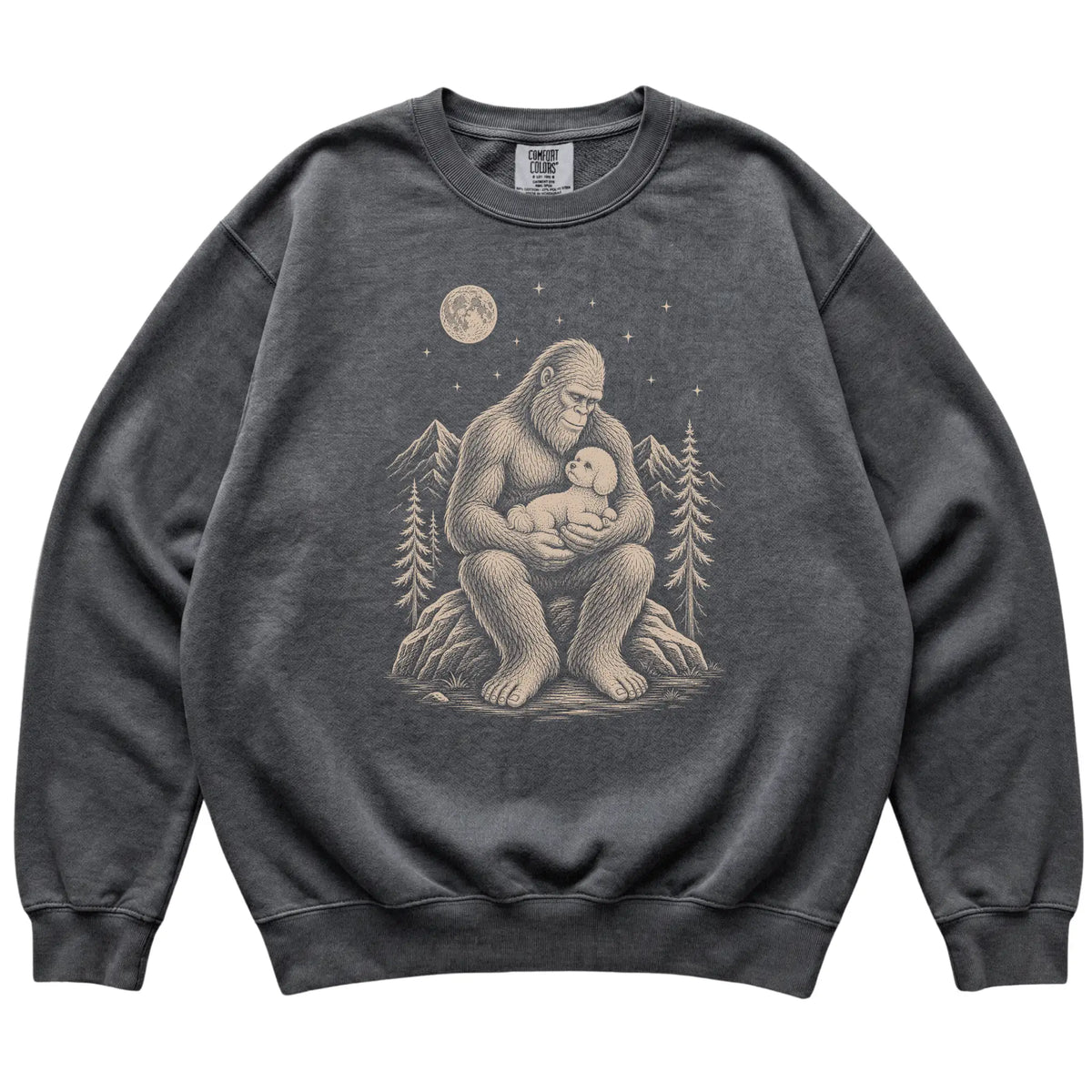 Bigfoot and Bichon Frise Sweatshirt in Pepper