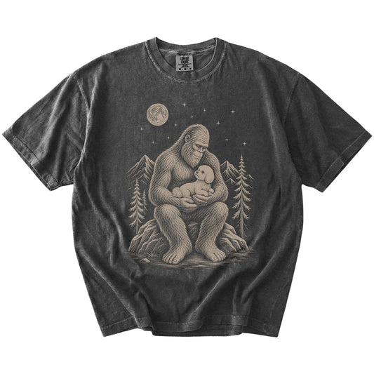 Bigfoot and Bichon Frise T-Shirt in Pepper
