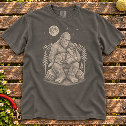 Blue Heeler Bigfoot Holding on a Pepper T-shirt, shown flat