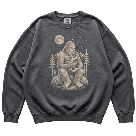 Bigfoot and Boston Terrier Sweatshirt in Pepper