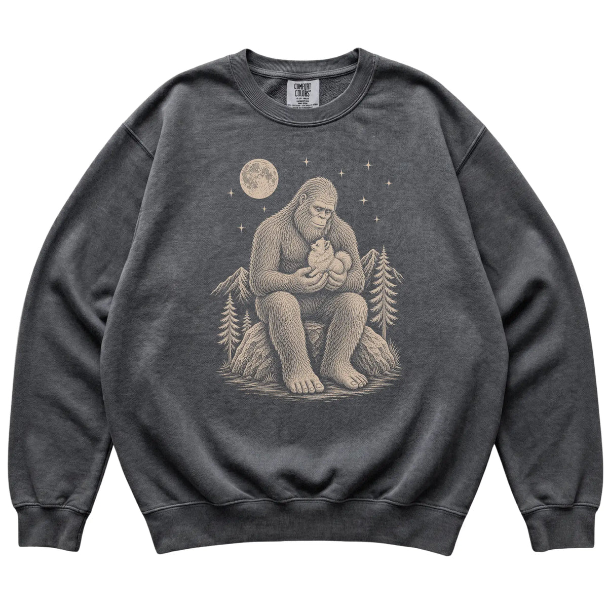 Bigfoot and Pomeranian Sweatshirt in Pepper