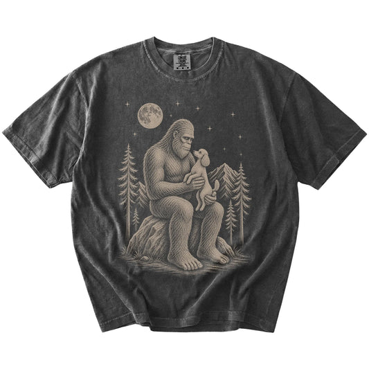Bigfoot and Poodle T-Shirt in Pepper