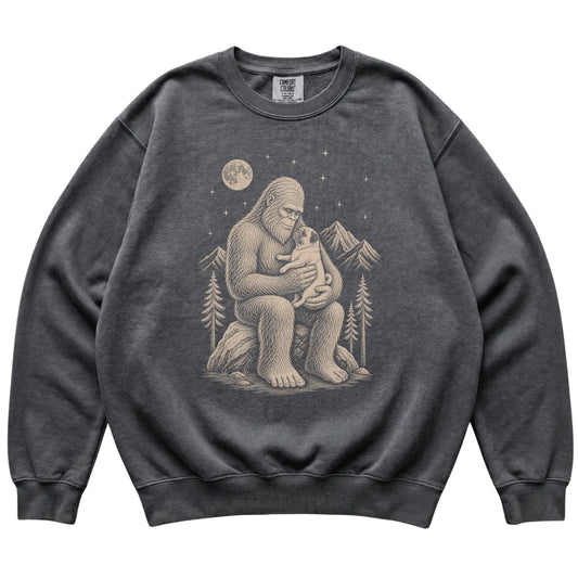 Bigfoot and Pug Sweatshirt in Pepper