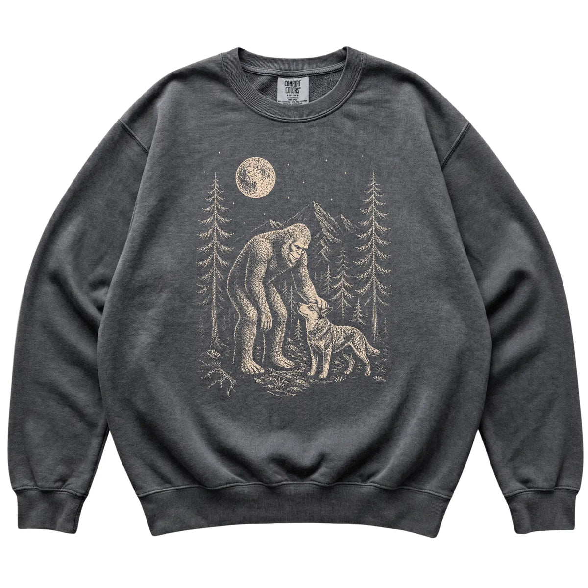 Blue Heeler and Bigfoot Sweatshirt in Pepper