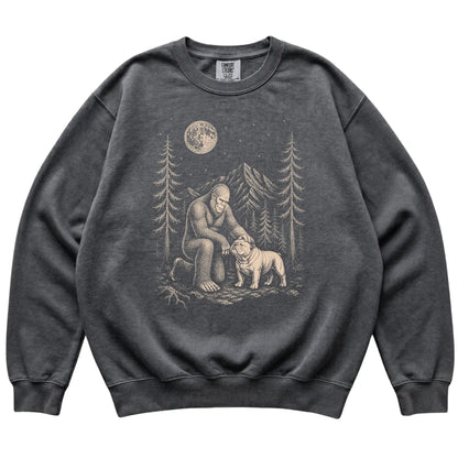 Bulldog and Bigfoot Sweatshirt in Pepper