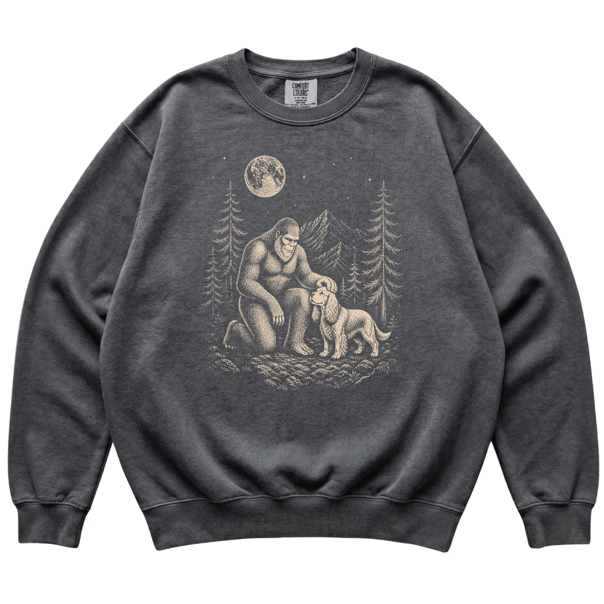 Cocker Spaniel and Bigfoot Sweatshirt in Pepper