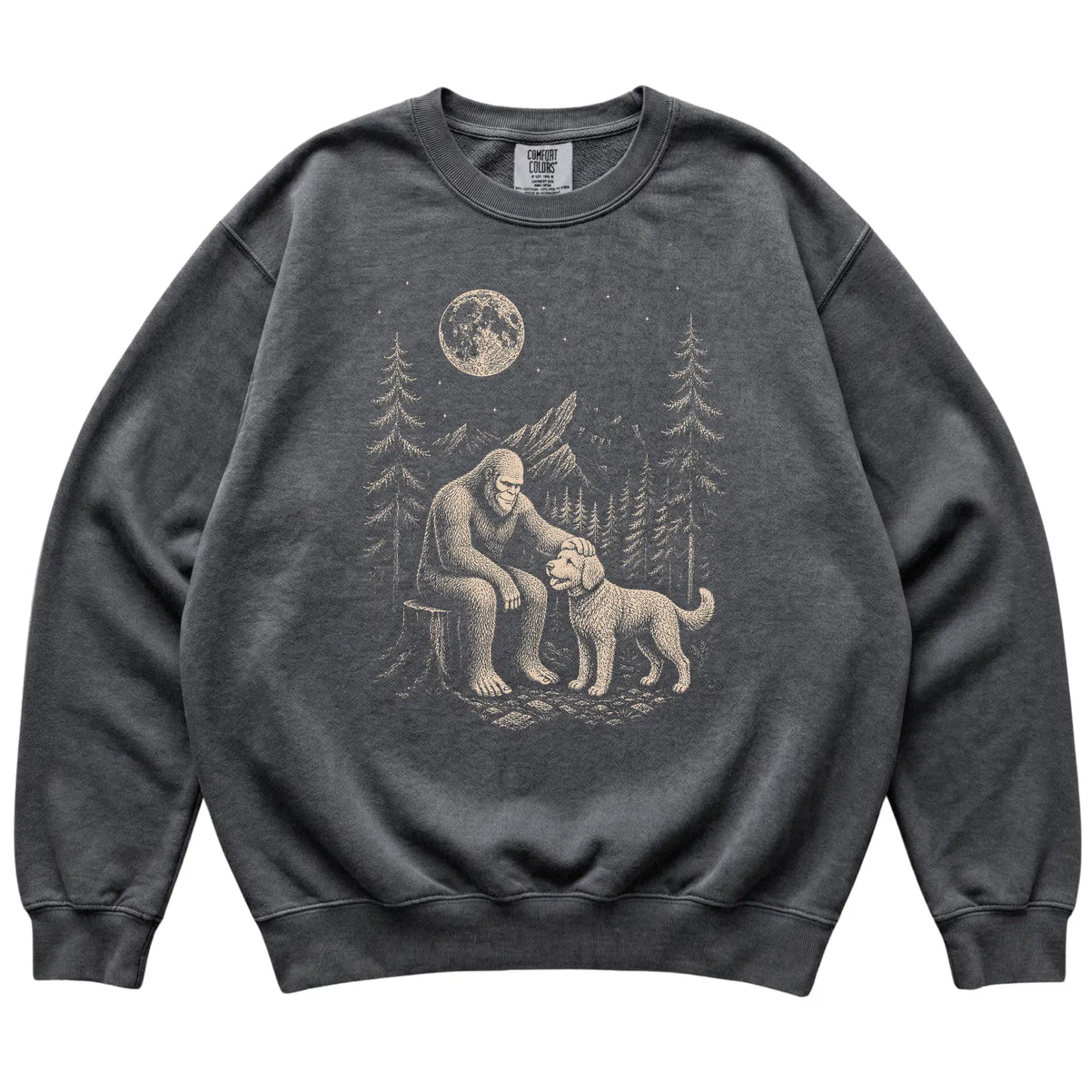 Labradoodle and Bigfoot Sweatshirt in Pepper