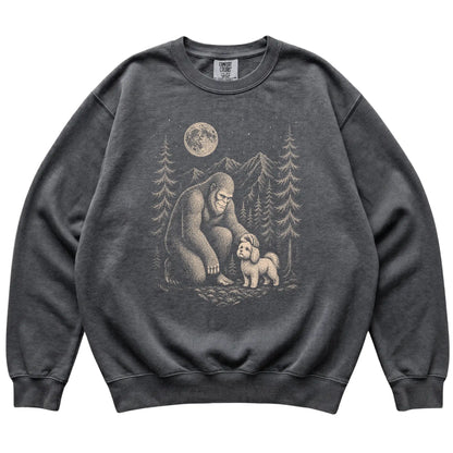 Maltese and Bigfoot Sweatshirt in Pepper