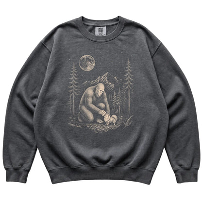 Pomeranian and Bigfoot Sweatshirt in Pepper