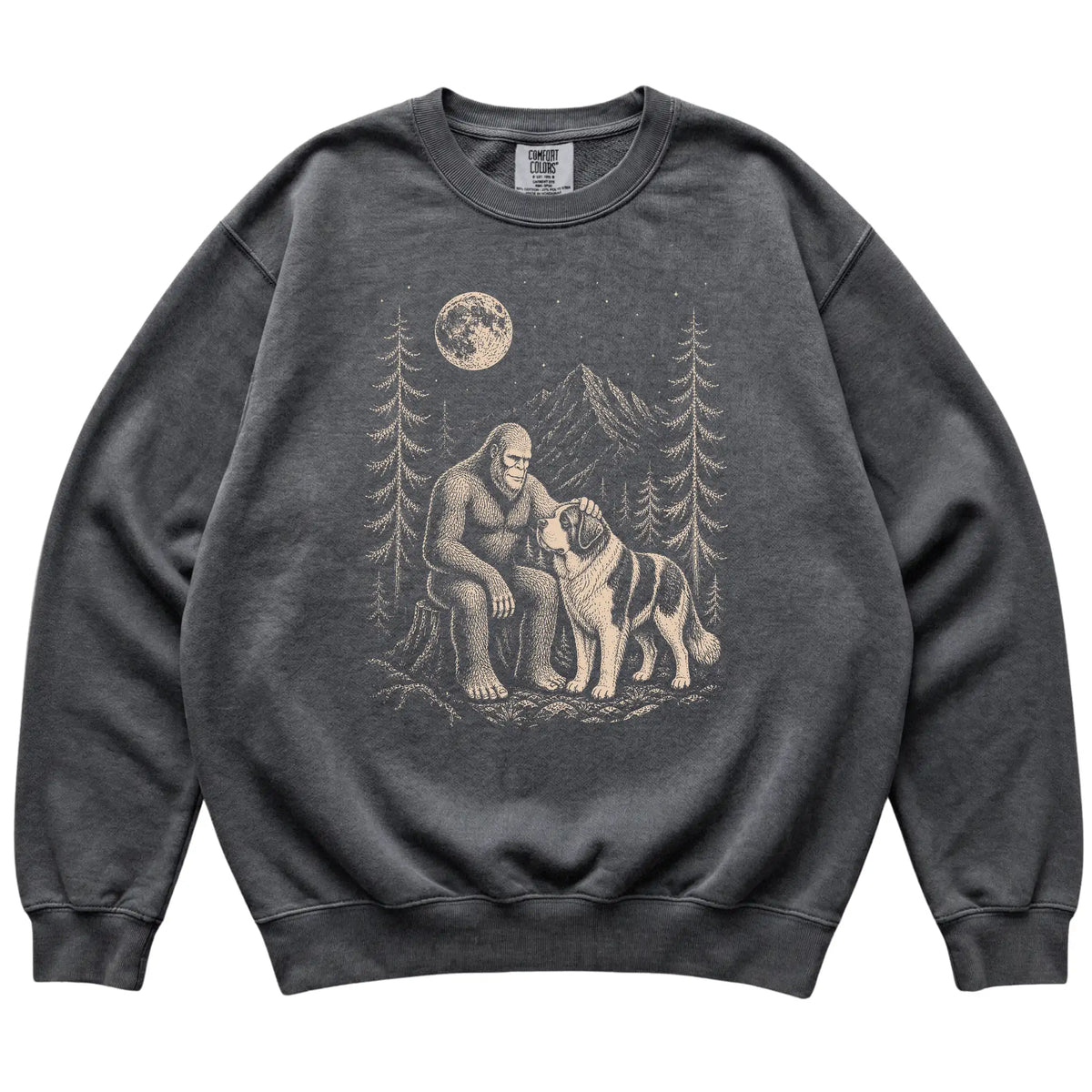 Saint Bernard and Bigfoot Sweatshirt in Pepper