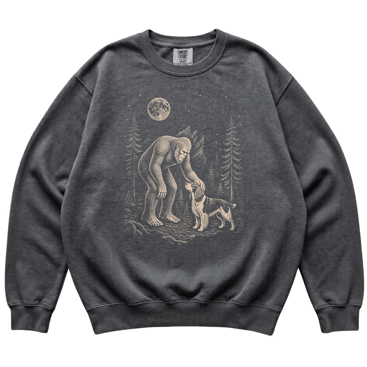 Springer Spaniel and Bigfoot Sweatshirt in Pepper