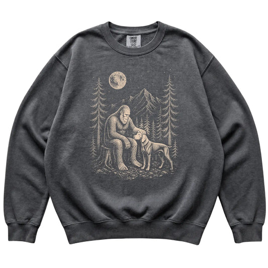 Weimaraner and Bigfoot Sweatshirt in Pepper