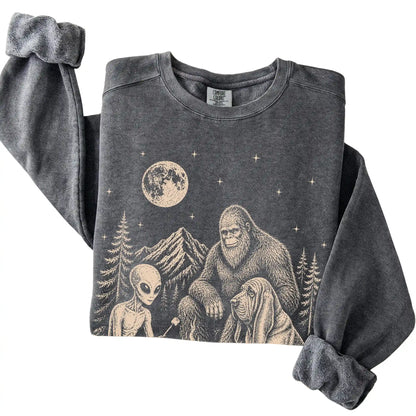 Pepper Bloodhound Camping with Bigfoot and Alien folded detail view