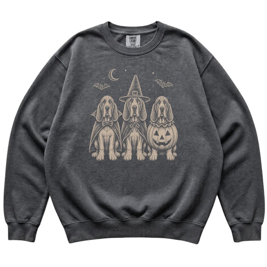 Pepper Bloodhound Halloween Costume Comfort Colors sweatshirt, flat view
