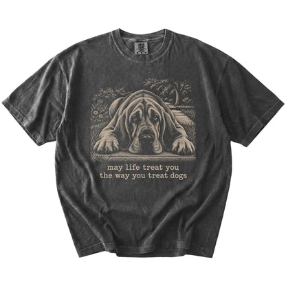 Bloodhound Karma Comfort Colors T-shirt in Pepper — Flat Lay