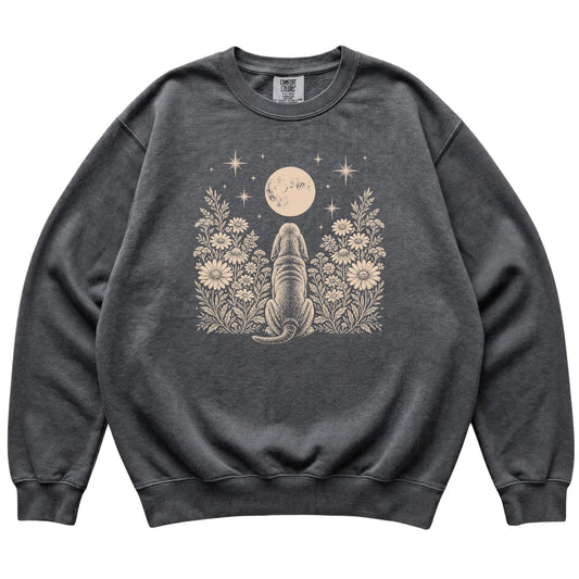 Bloodhound Wildflower Moon sweatshirt in Pepper, flat lay view
