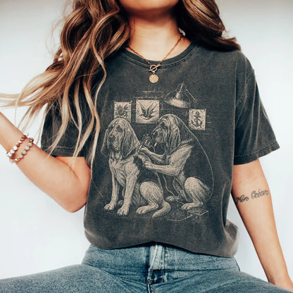 Person wearing a Pepper Bloodhound Tattoo t-shirt