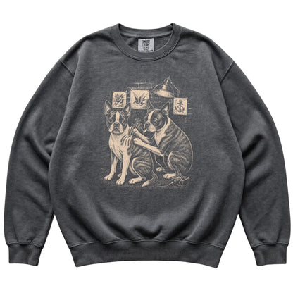 Pepper Boston Terrier Dog Tattoo Artist shirt laid flat