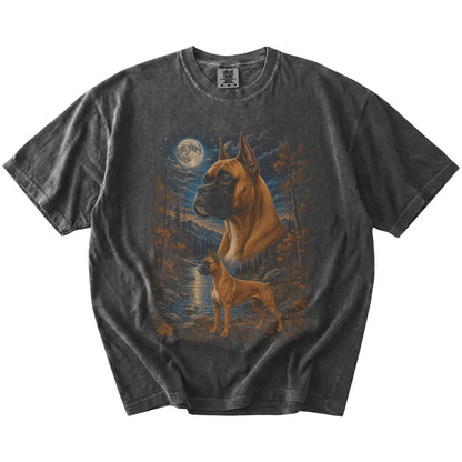 pepper T-shirt with Boxer Autumn Moon artwork.