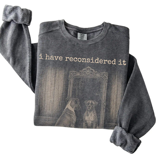 Pepper Boxer The Answer Is Still No Comfort Colors sweatshirt, folded view