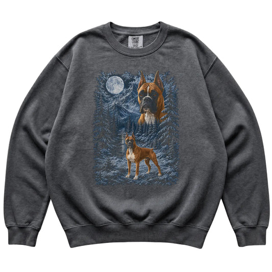 Boxer Forest Moon Sweatshirt in Pepper
