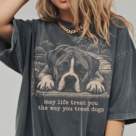 Boxer Karma Comfort Colors T-shirt in Pepper — Studio Lifestyle