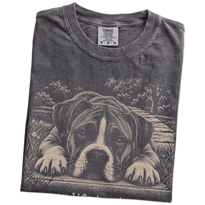Boxer Karma Comfort Colors T-shirt in Pepper — Folded Detail